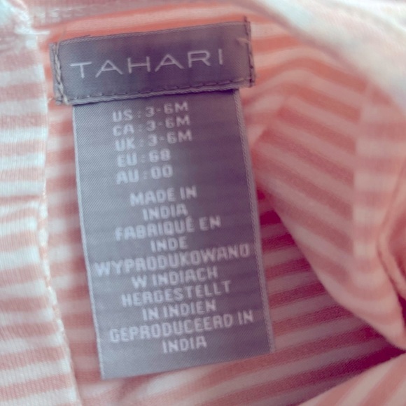 Tahari Corduroy Jumper 2-Piece Set, Peach/Coral Floral, Size 3-6 months - Picture 4 of 10